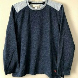 Tommy Bahama Blue and Gray Knit Pullover Sweater M